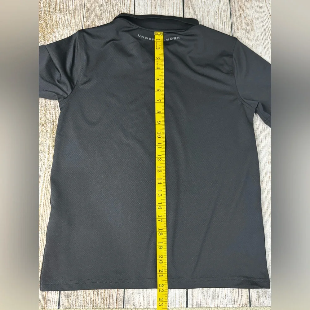 Pre-Loved Boy's Under Armour Polo Shirt Black HeatGear YXL